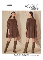 1821 Vogue Easy Rachel Comey Loose Unlined tent Dress Pattern XS-XXLG New